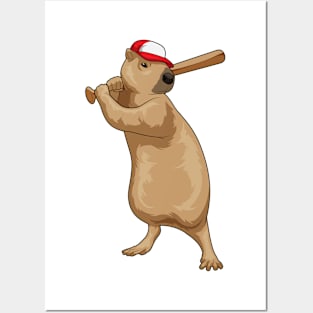 Capybara Baseball Baseball bat Posters and Art